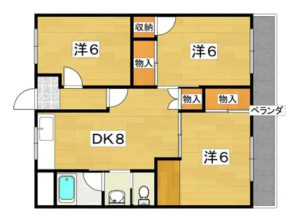 ローズハイツ(3DK/3階)の間取り写真