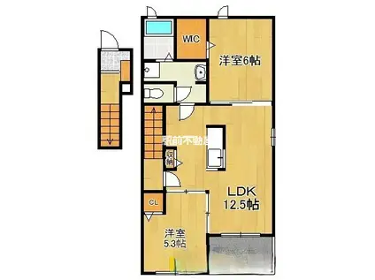 メルシーIII(2LDK/2階)の間取り写真