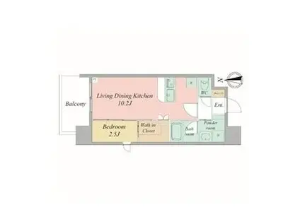 セレニテフラン谷町四丁目(1LDK/4階)の間取り写真