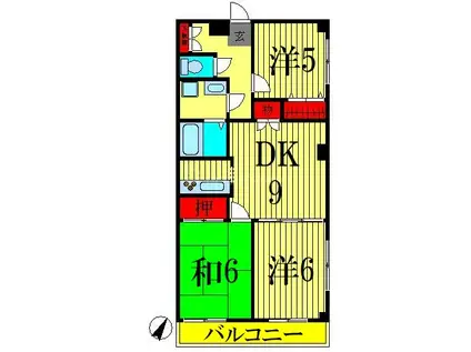 エミネンス東和(3DK/4階)の間取り写真