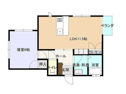 アーバンステージ・参番館(1LDK/1階)の間取り写真