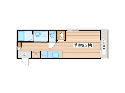 G-CREST土樋(1K/3階)の間取り写真