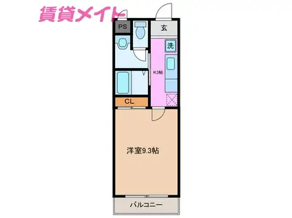 プレミール・レイ(1K/2階)の間取り写真