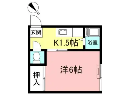 エマハウス南台(1K/1階)の間取り写真