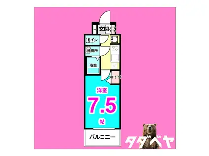 プレサンス上前津オレシア(1K/9階)の間取り写真