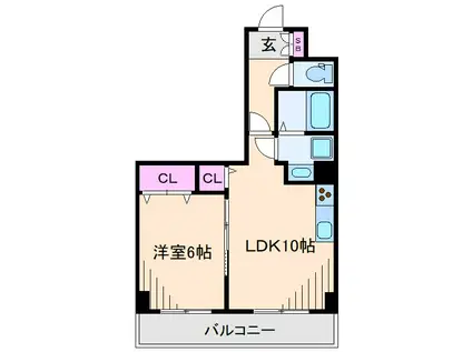 菊水レジデンス綱島I(1LDK/4階)の間取り写真