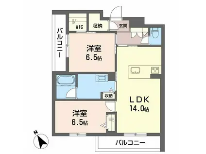 新清館III(2LDK/3階)の間取り写真