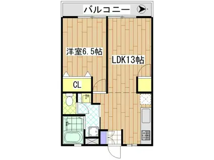 プリンスマンション(1LDK/1階)の間取り写真