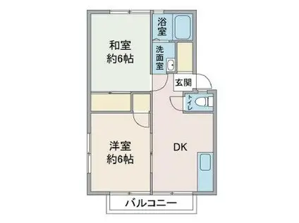 ガーデンハイツ早川(2DK/1階)の間取り写真