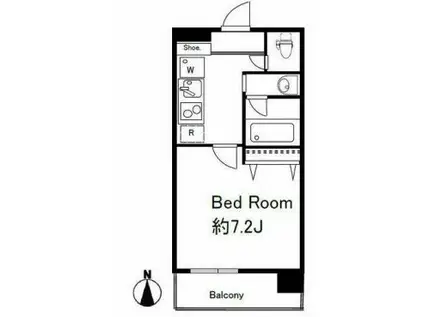 ドゥーエ西大島II(1K/8階)の間取り写真