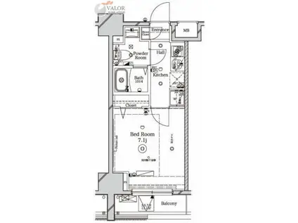 ラフィスタ川崎(1K/3階)の間取り写真