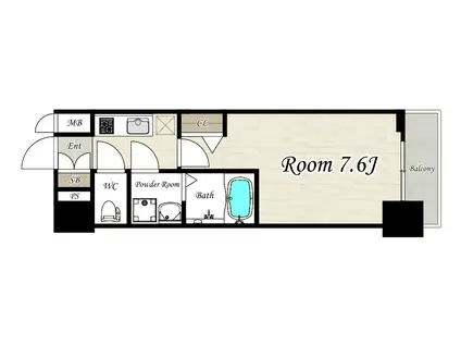 ESRISE TENNOJI イースト(1K/3階)の間取り写真