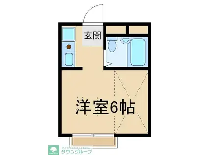 サンフラワー仲町ハイツ(1K/1階)の間取り写真