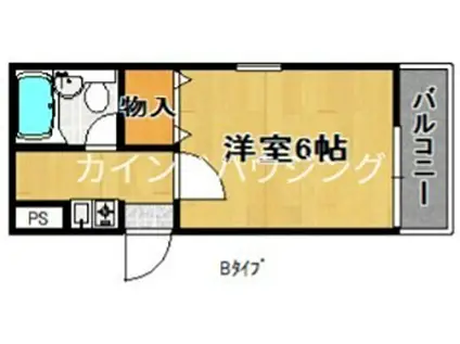 マンションリヴィエラ(1K/4階)の間取り写真