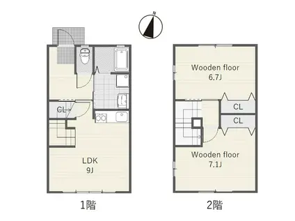 コンテント二タ子(2LDK/1階)の間取り写真