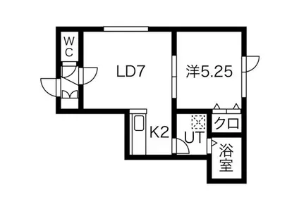 ライフステージ発寒(1LDK/2階)の間取り写真