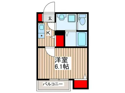 ラウレア北越谷グラン(1K/3階)の間取り写真