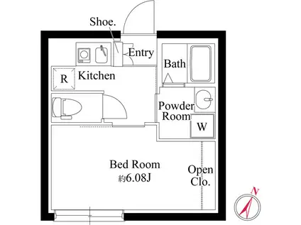 オプション坂下(1K/2階)の間取り写真