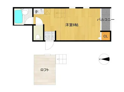 シャイナハイム(ワンルーム/1階)の間取り写真