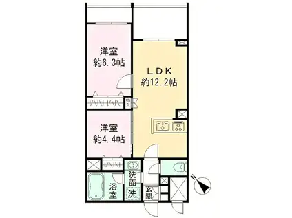 MOCXION INAGI木でつくるマンションプロジェクト(2LDK/2階)の間取り写真