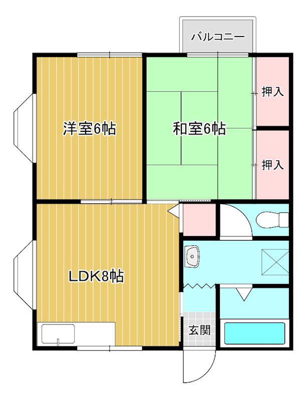 ひまわりかん(2LDK/1階)の間取り写真
