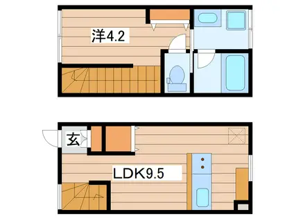 Dメゾン若林(1LDK/1階)の間取り写真