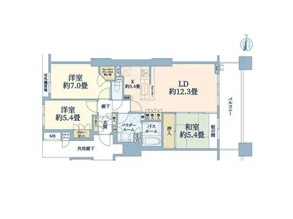 ザ・タワー&パークス田園都市溝の口(3LDK/4階)の間取り写真