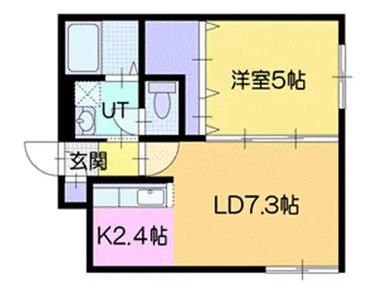 プレシェルト新札幌(1LDK/4階)の間取り写真