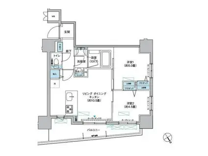 マイトリィ四谷(2LDK/7階)の間取り写真