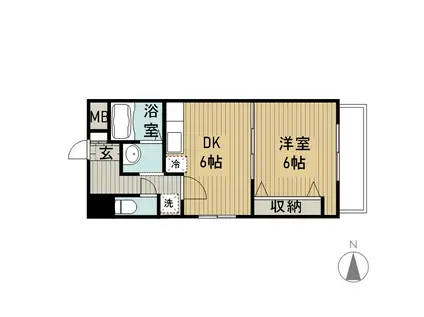 サント・ネージュ(1DK/5階)の間取り写真