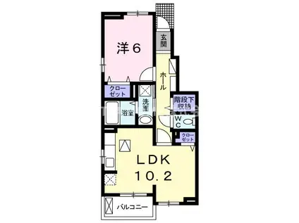 ルミエール天田(1LDK/1階)の間取り写真