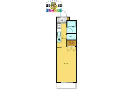 サンシティ梁川(ワンルーム/3階)の間取り写真