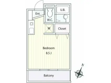カーサ中原(ワンルーム/1階)の間取り写真