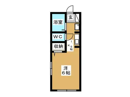 パークハイツぐるっぺ(ワンルーム/1階)の間取り写真