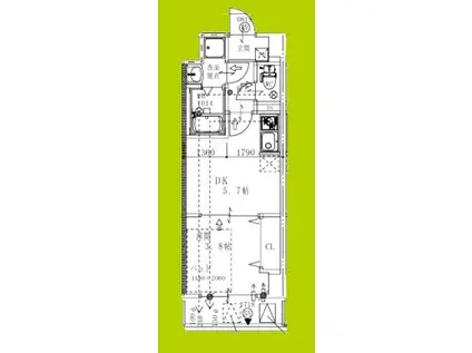 ARCA九条(1DK/8階)の間取り写真