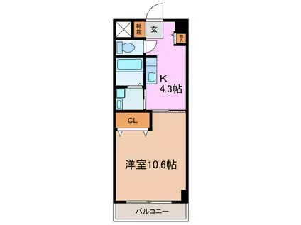 リヴィエール三好(1K/2階)の間取り写真