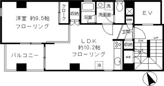パークビュー南青山(1LDK/3階)の間取り写真