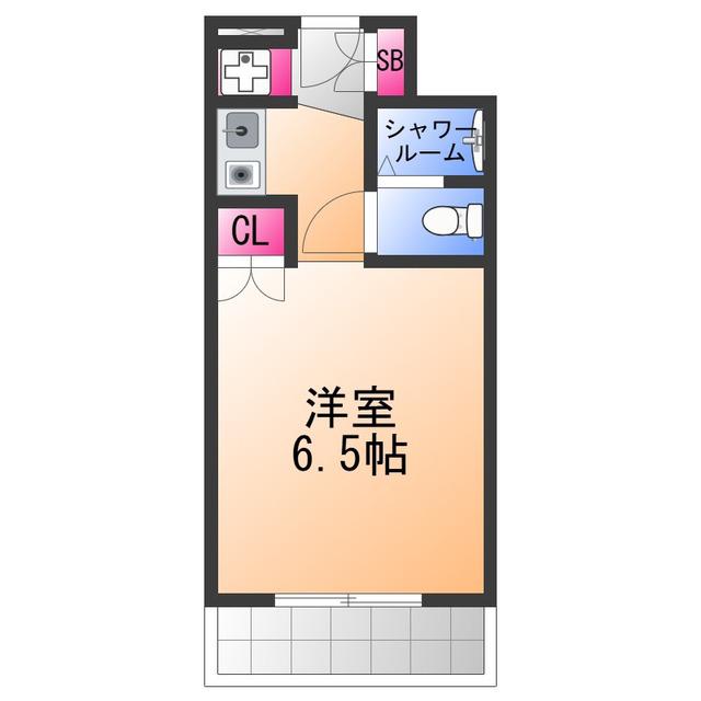 エルベコート泉大津(ワンルーム/2階)の間取り写真