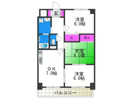 レグルス北池(3DK/5階)の間取り写真