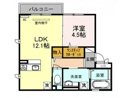 スタイルプラス(1LDK/3階)の間取り写真