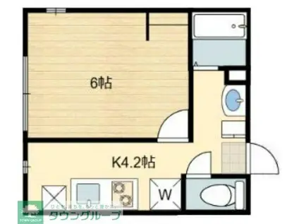 カシータ松戸(1K/3階)の間取り写真