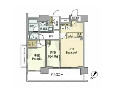 シティテラス横浜ノース(2LDK/3階)の間取り写真