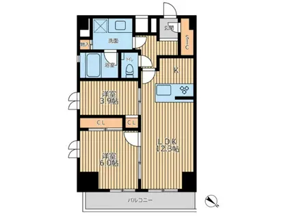 CITY LUX YOKOHAMA(2LDK/6階)の間取り写真