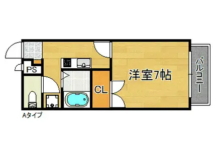 プレジールりんくう(1K/1階)の間取り写真
