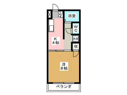 パストラルM(1K/2階)の間取り写真