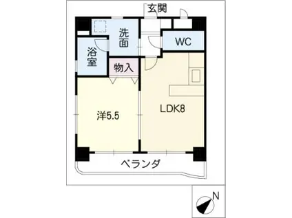サンハイム細米(1LDK/4階)の間取り写真