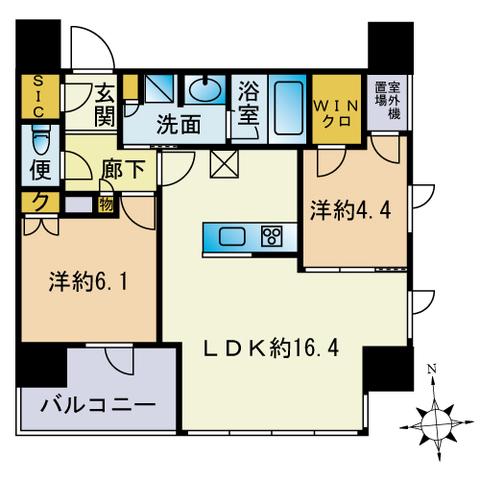 ザ・ライオンズ大濠公園(2LDK/5階)の間取り写真