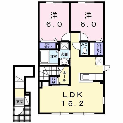 K&MIII(2LDK/2階)の間取り写真