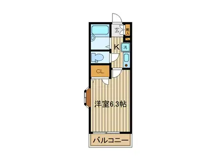 ティーエイチホーム(1K/1階)の間取り写真