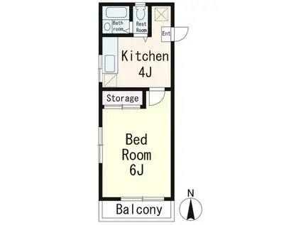 シャトルO(1K/1階)の間取り写真